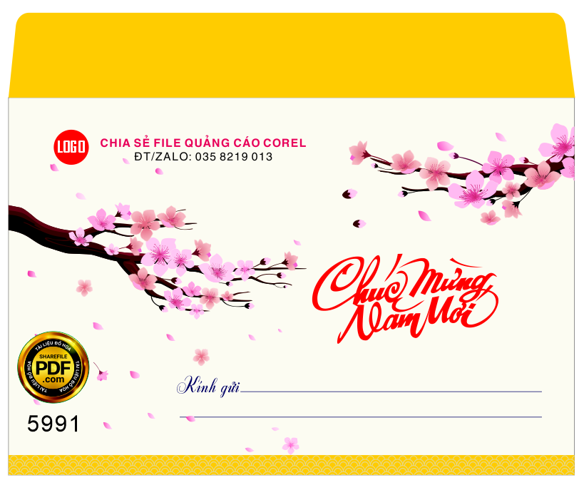 Phong bì chúc mừng năm mới 2023 #3 file corel