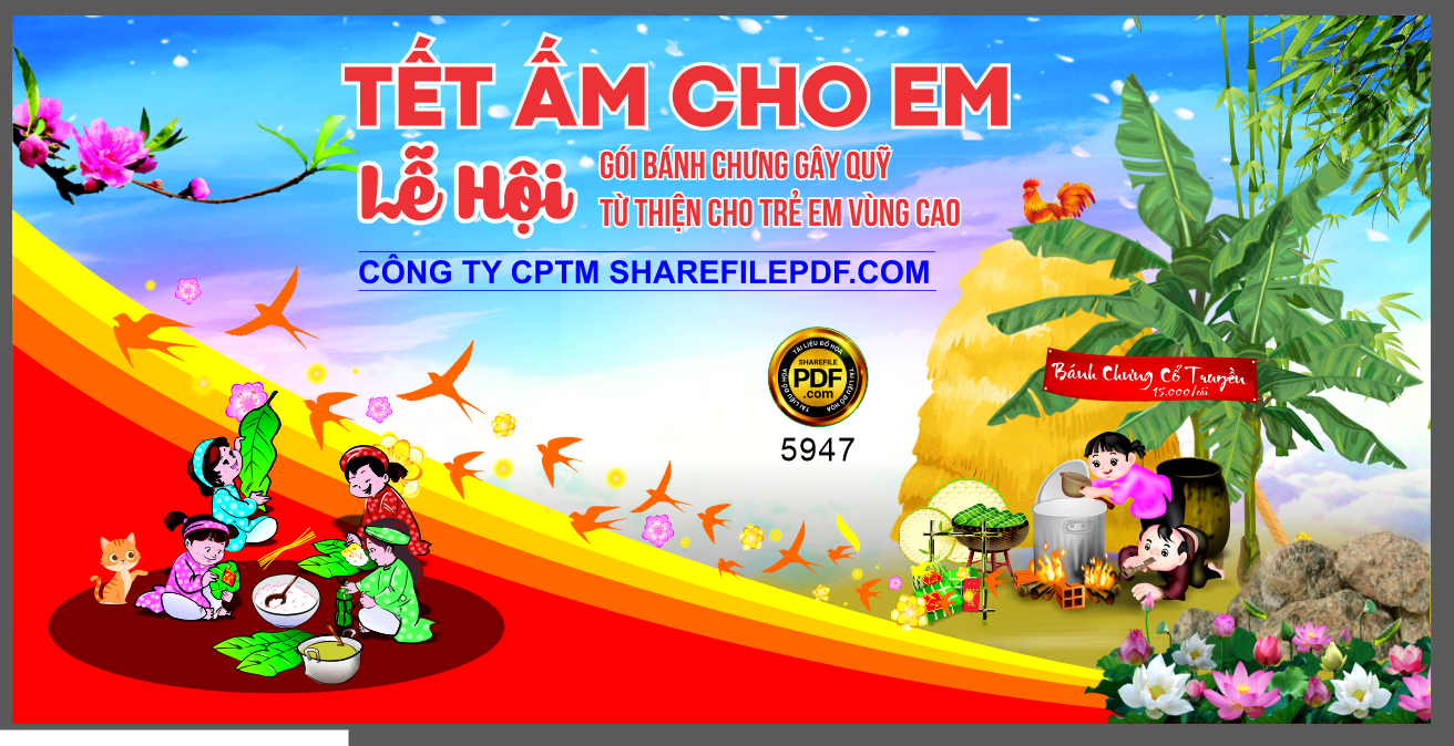 Tết ấm cho em lễ hội gói bánh chưng gây quỹ từ thiện