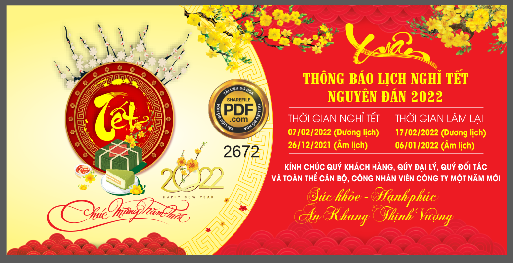 Market bảng thông báo lịch nghỉ tết nguyên đán 2022 file CDR