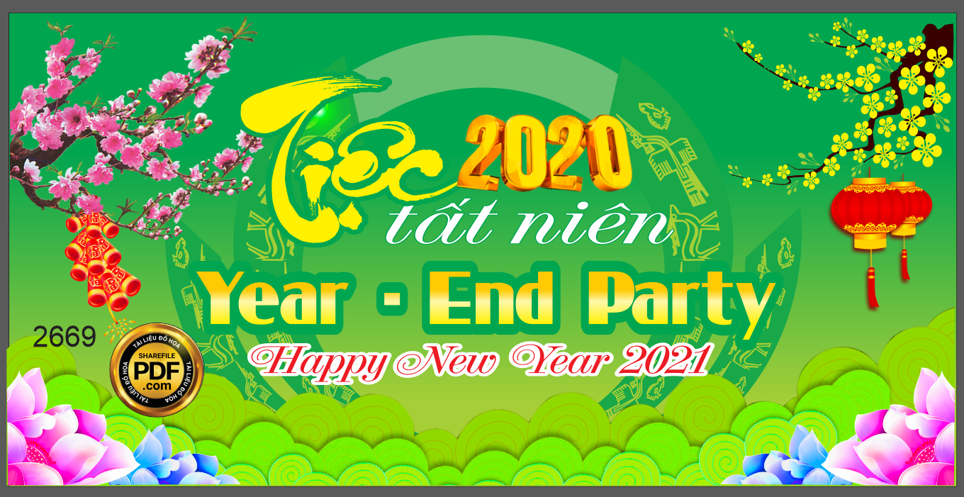 Market tiệc 2020 tất niên-  year end party file CorelDRAW x5