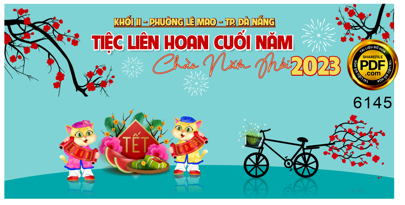 Backdrop Tiệc liên hoan cuối năm chào năm mới 2023