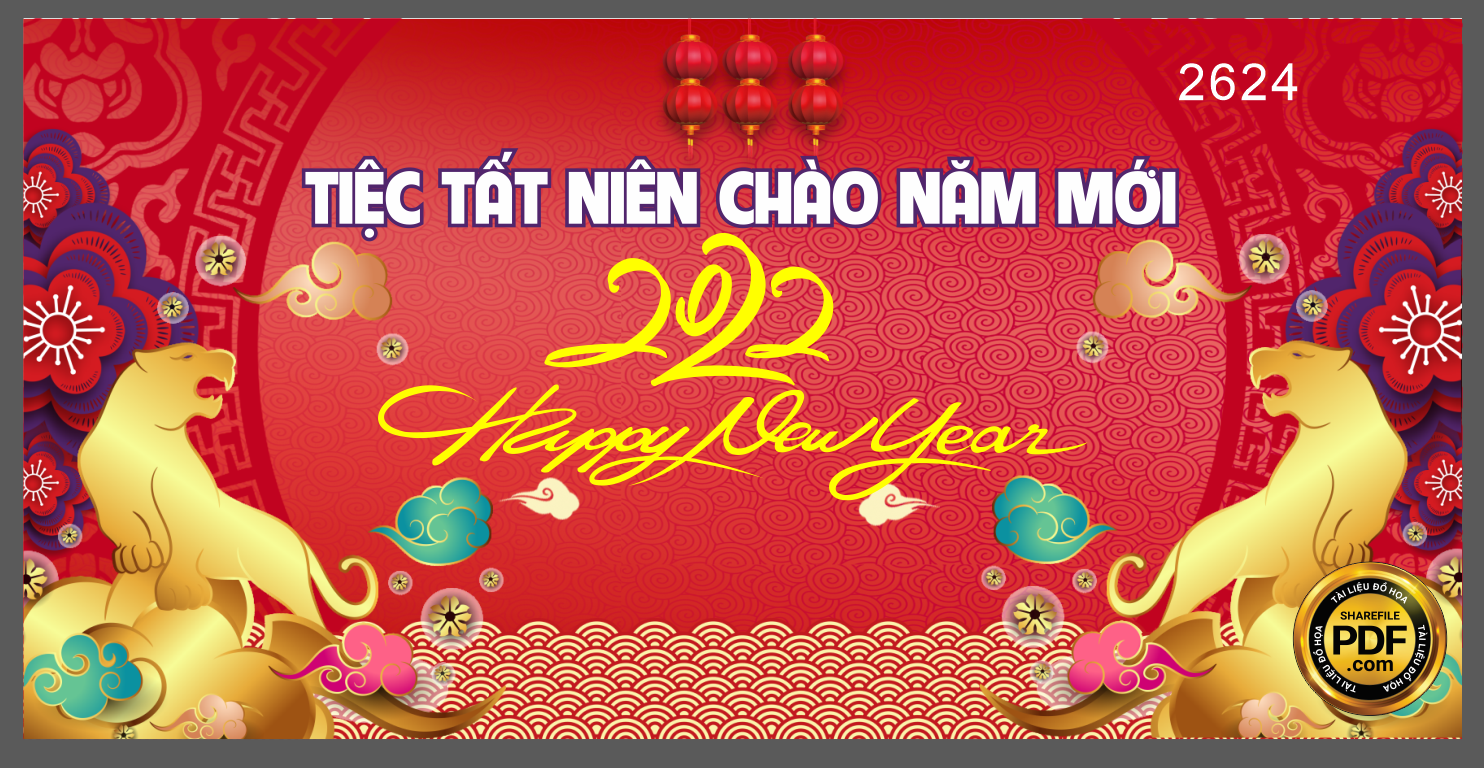 Market tiệc tất niên chào năm mới 2022 happy new year file CDR