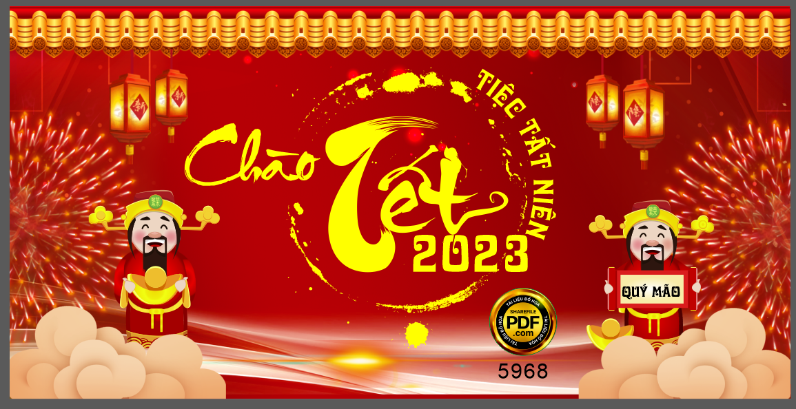Backdrop tiệc tất niên chào tết 2023 #29 file corel