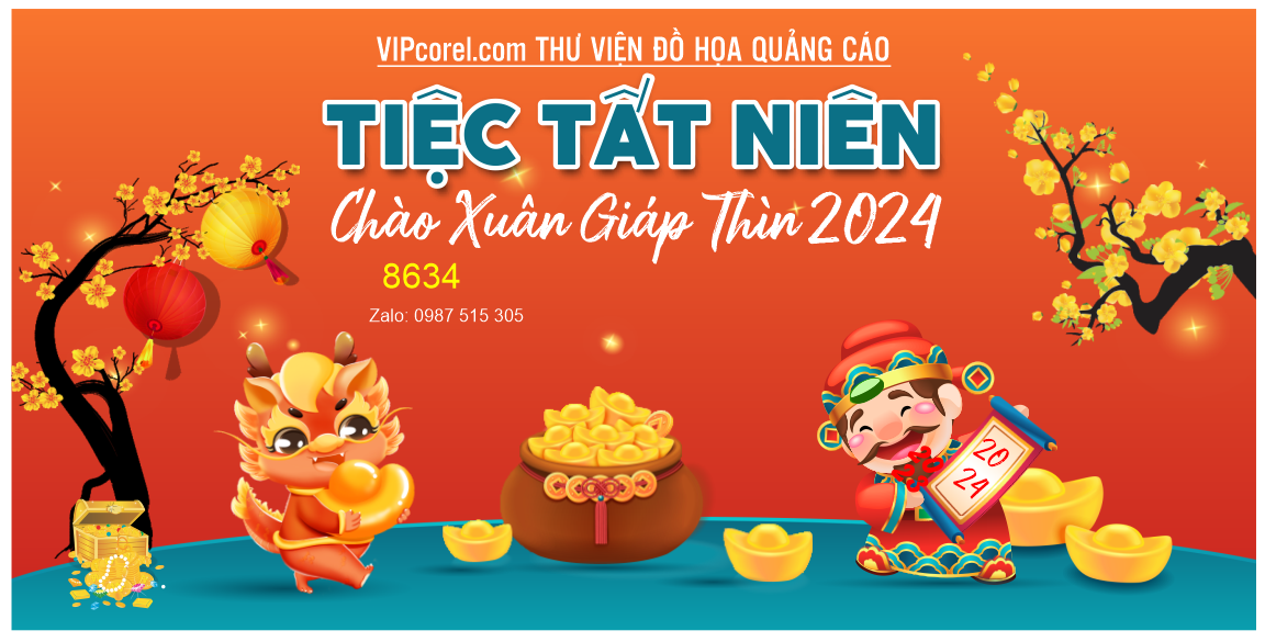 Backdrop tiệc tất niên chào xuân Giáp Thìn 2024 #20