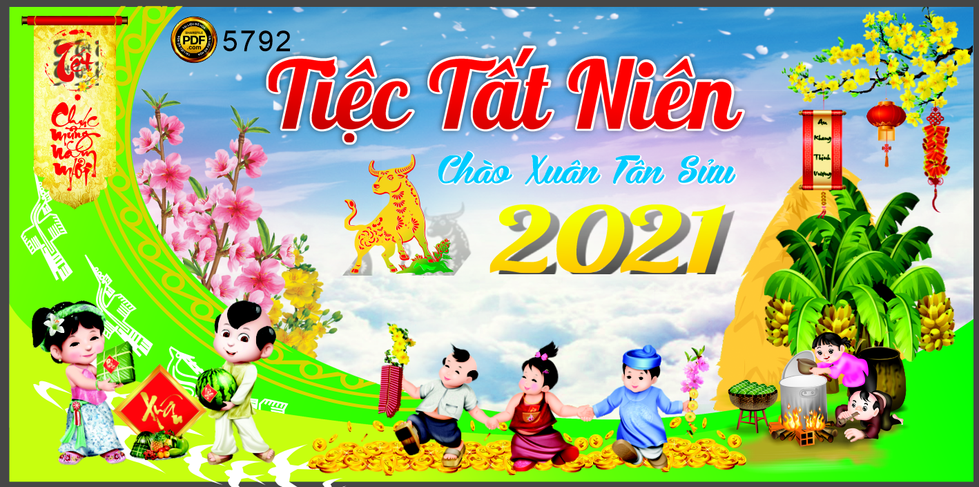 Market Tiệc tất niên chào xuân tân sửu 2021 file corel