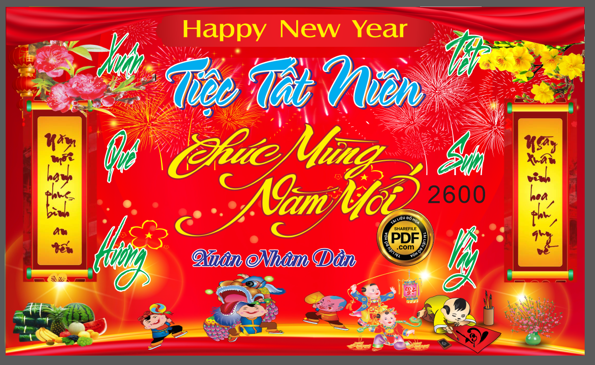 Market Tiệc Tất Nien Xuân Quê Hường – tết sum vầy file cdr