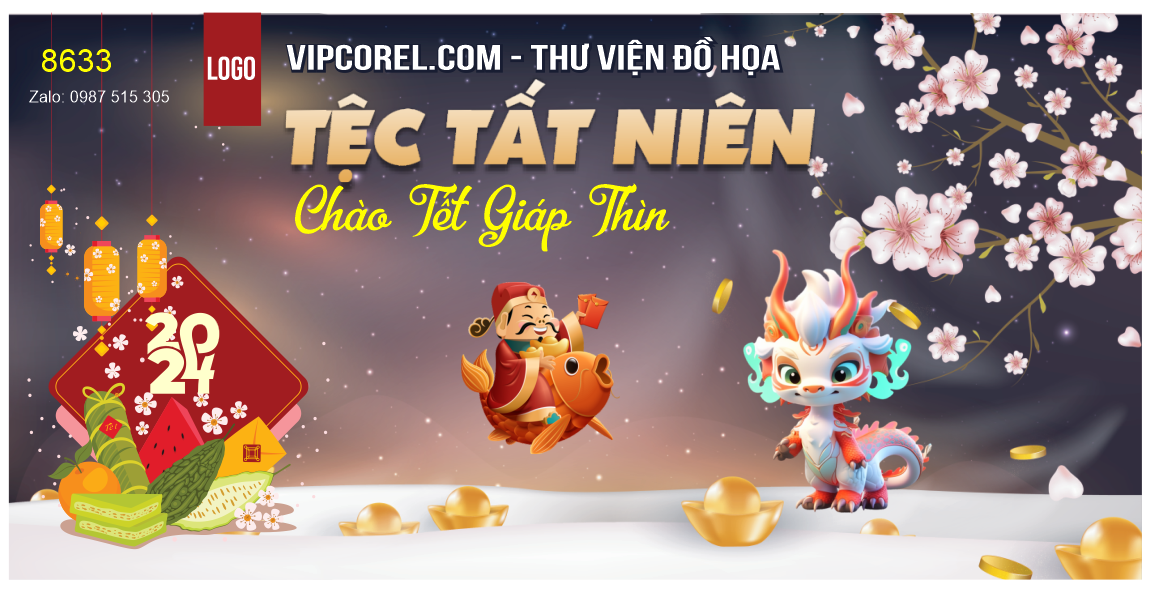 Backdrop tiệc tất niên chào tết giáp thìn 2024 #19