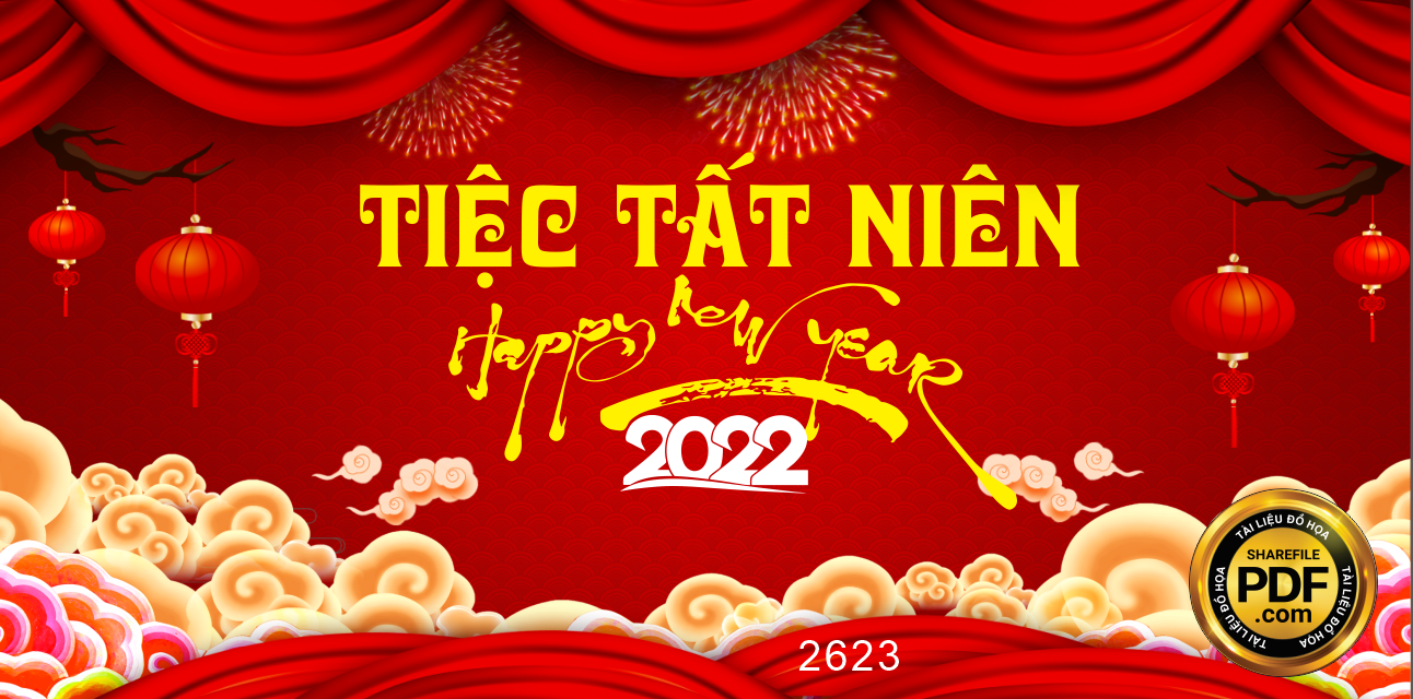 Market tiệc tất niên happy new year 2022 file CDR