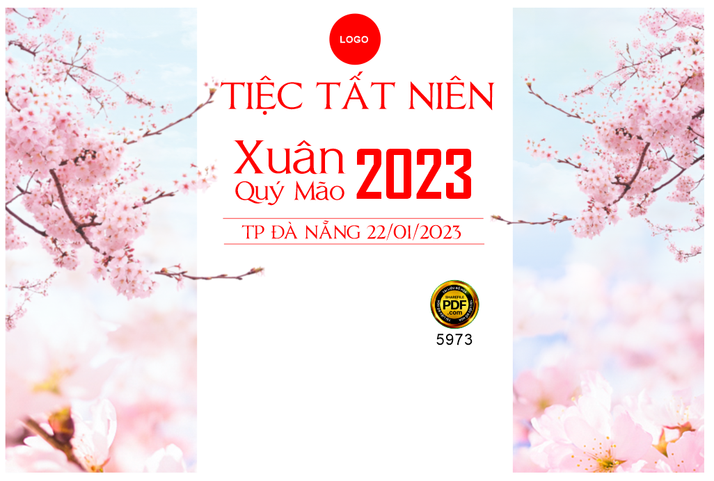 Backdrop tiệc tất niên xuân Quý Mão 2023 file corel