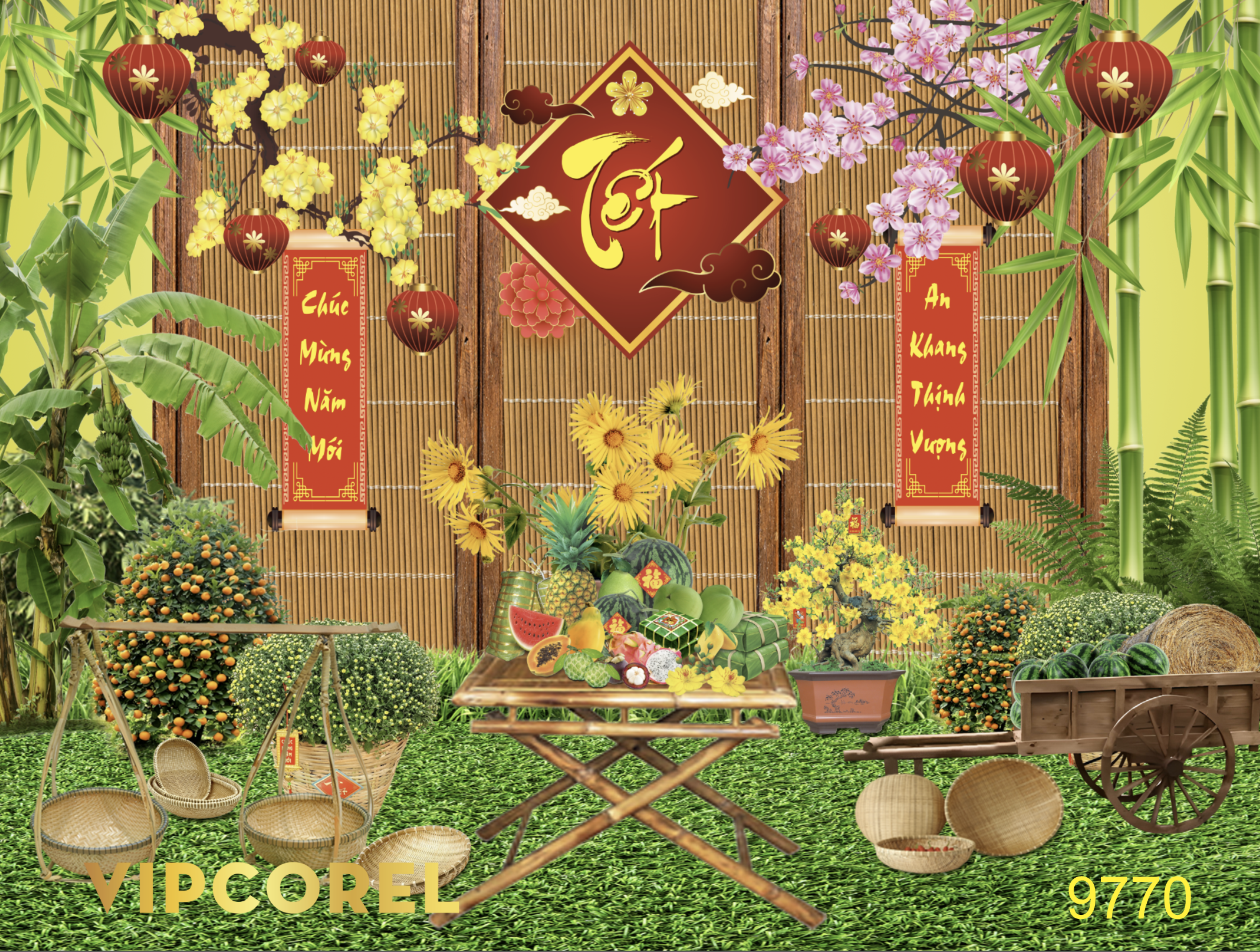 Tiểu cảnh trang trí tết chúc mừng năm mới 2024 #2