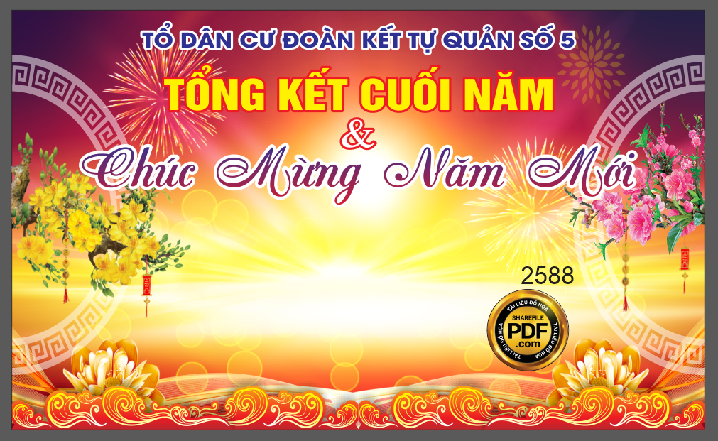 Market backdrop sân khấu tổng kết và chúc năm mới