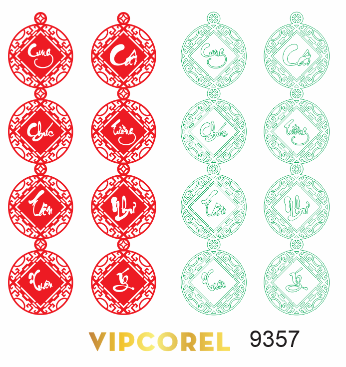 Vector cắt CNC laser trang trí tết năm 2024 file corel