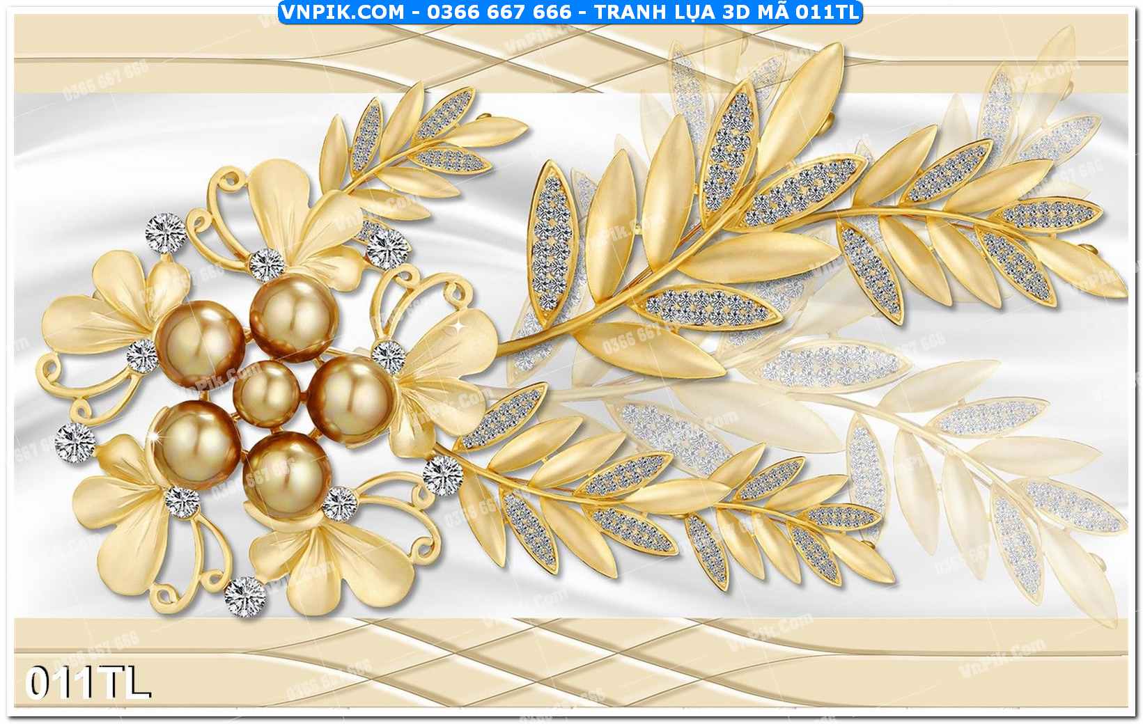 Tranh lụa 3D – Tranh trang trí dán tường 011TL