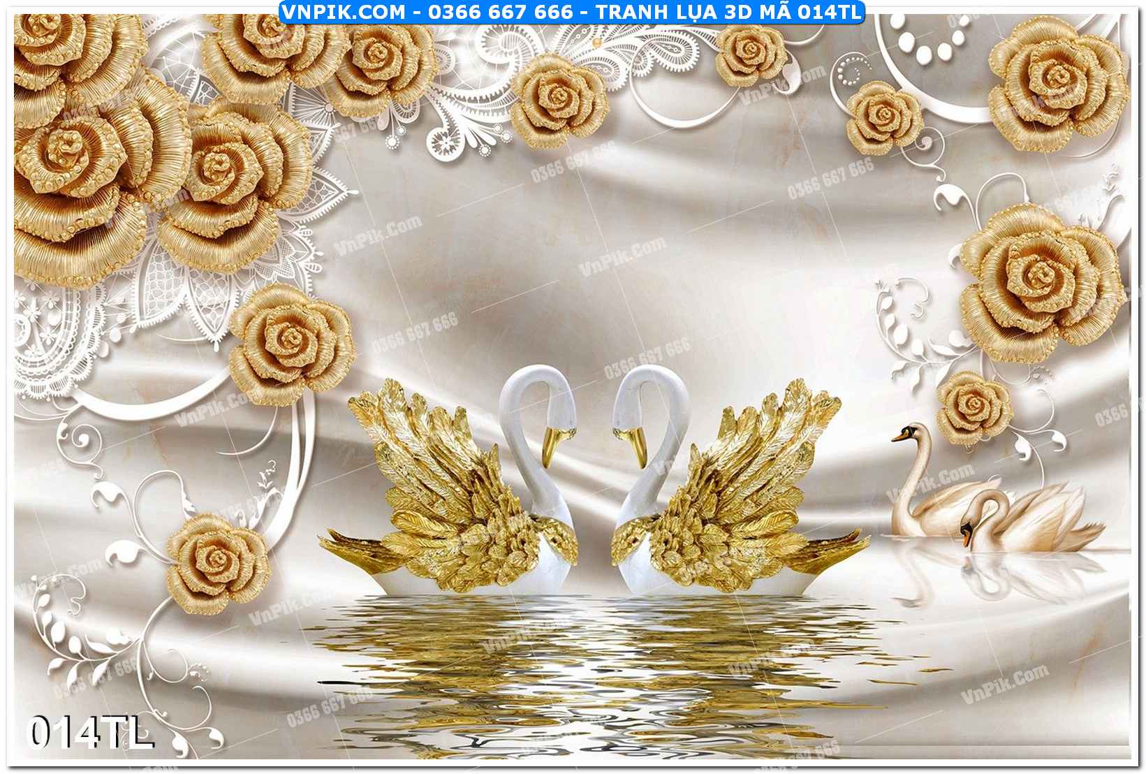 Tranh lụa 3D – Tranh trang trí dán tường 014TL