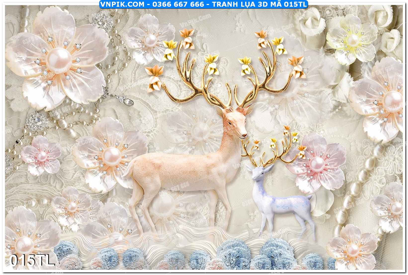 Tranh lụa 3D – Tranh trang trí dán tường 015TL