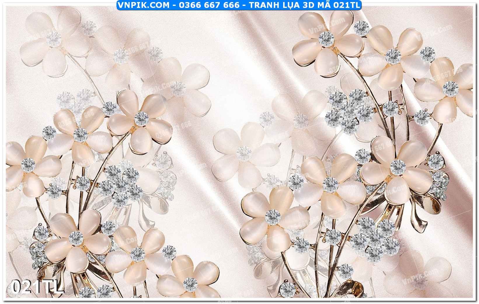 Tranh lụa 3D – Tranh trang trí dán tường 021TL