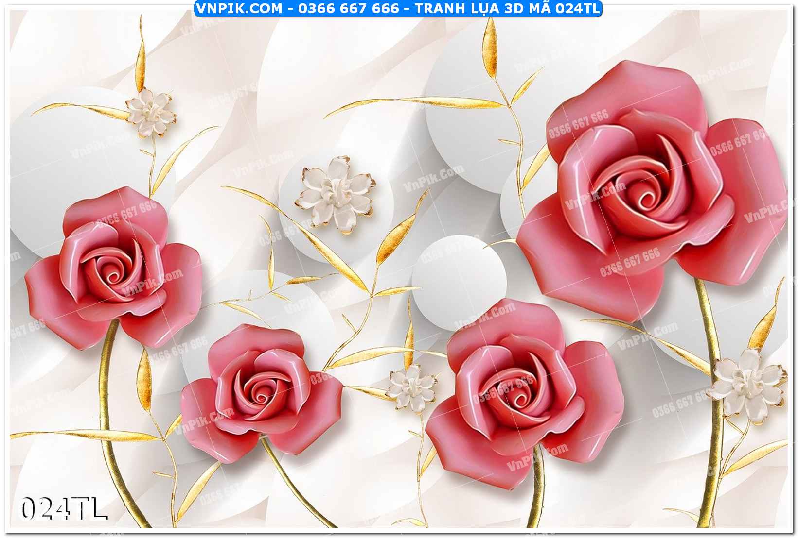 Tranh lụa 3D – Tranh trang trí dán tường 024TL