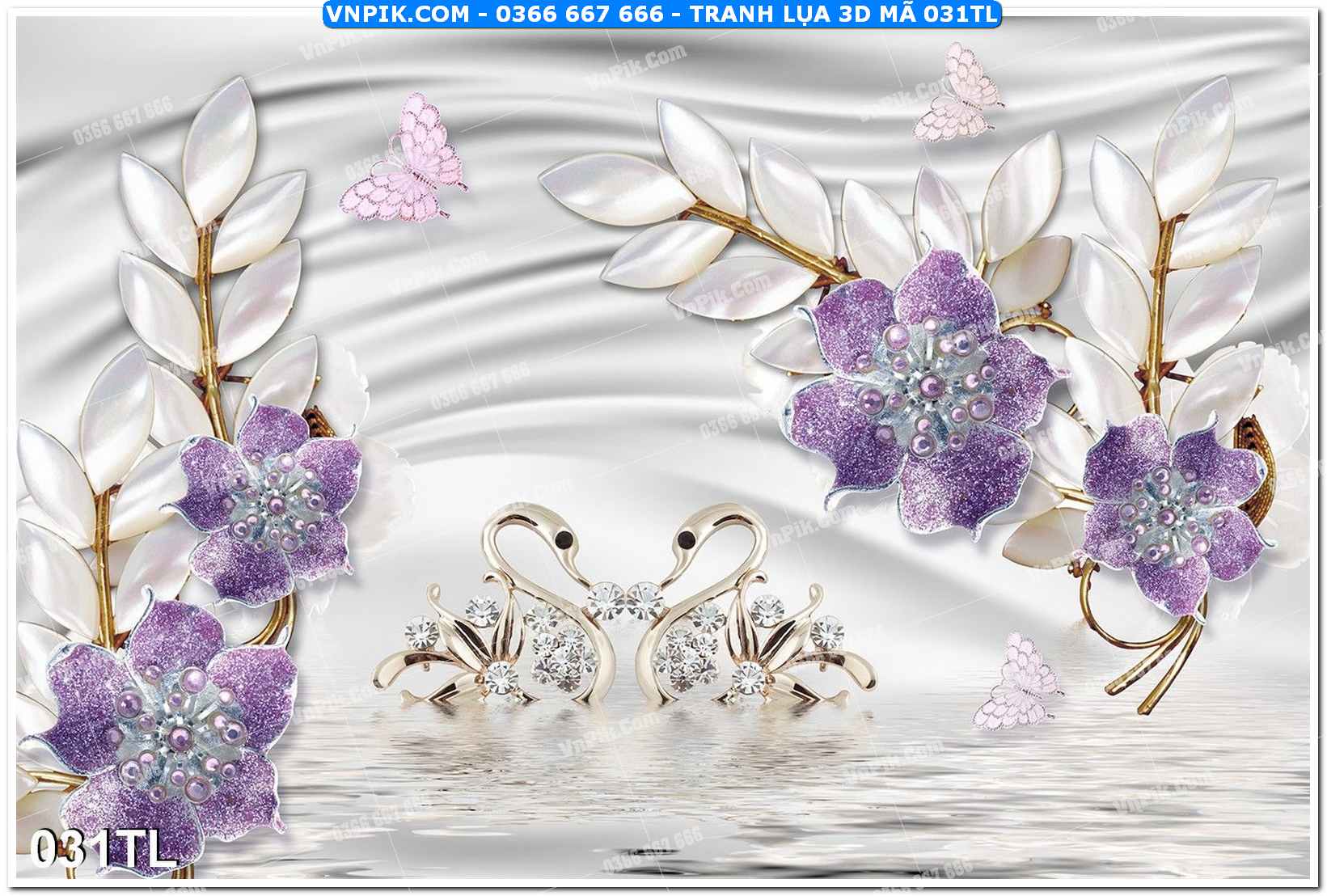 Tranh lụa 3D – Tranh trang trí dán tường 031TL