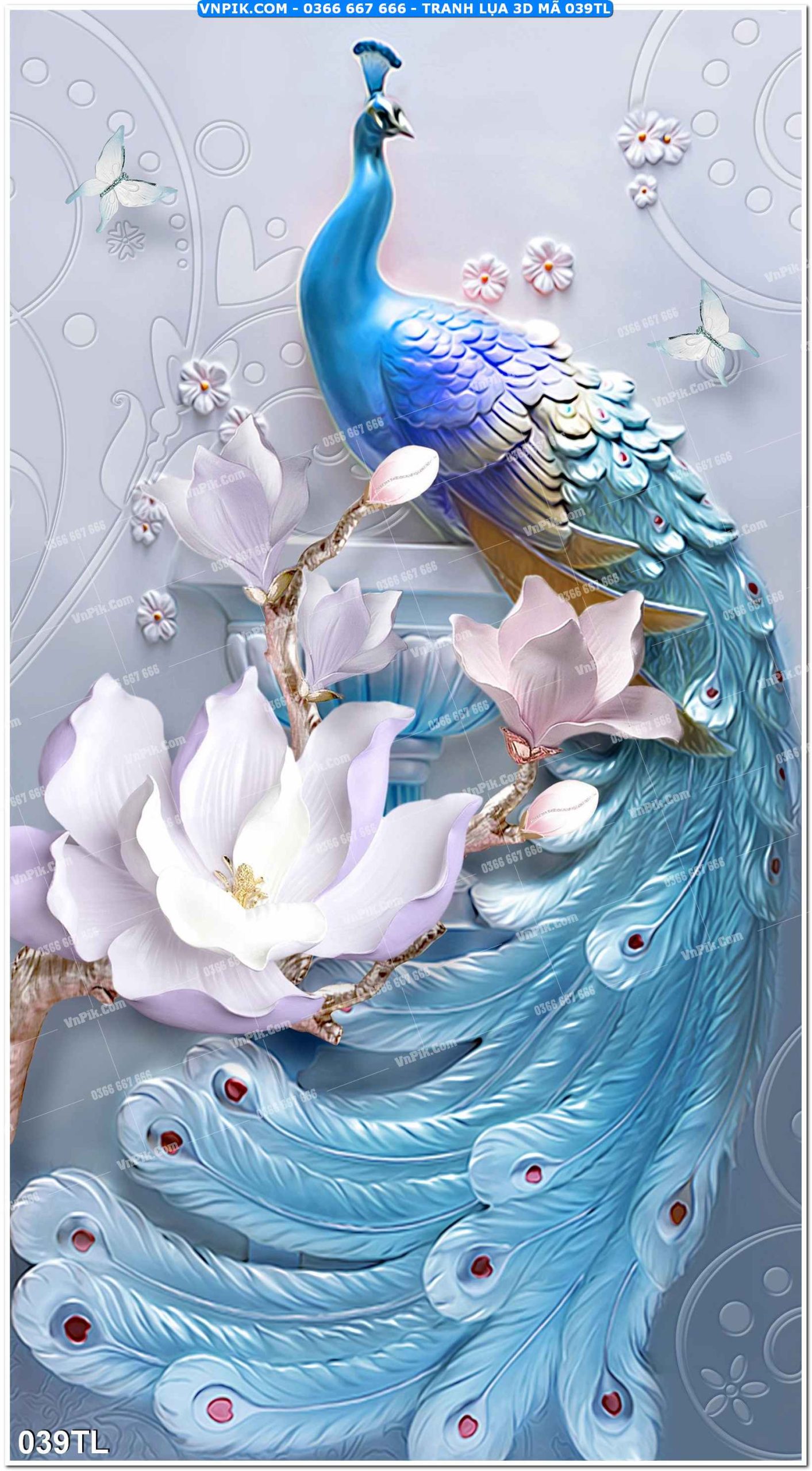 Tranh lụa 3D – Tranh trang trí dán tường 039TL