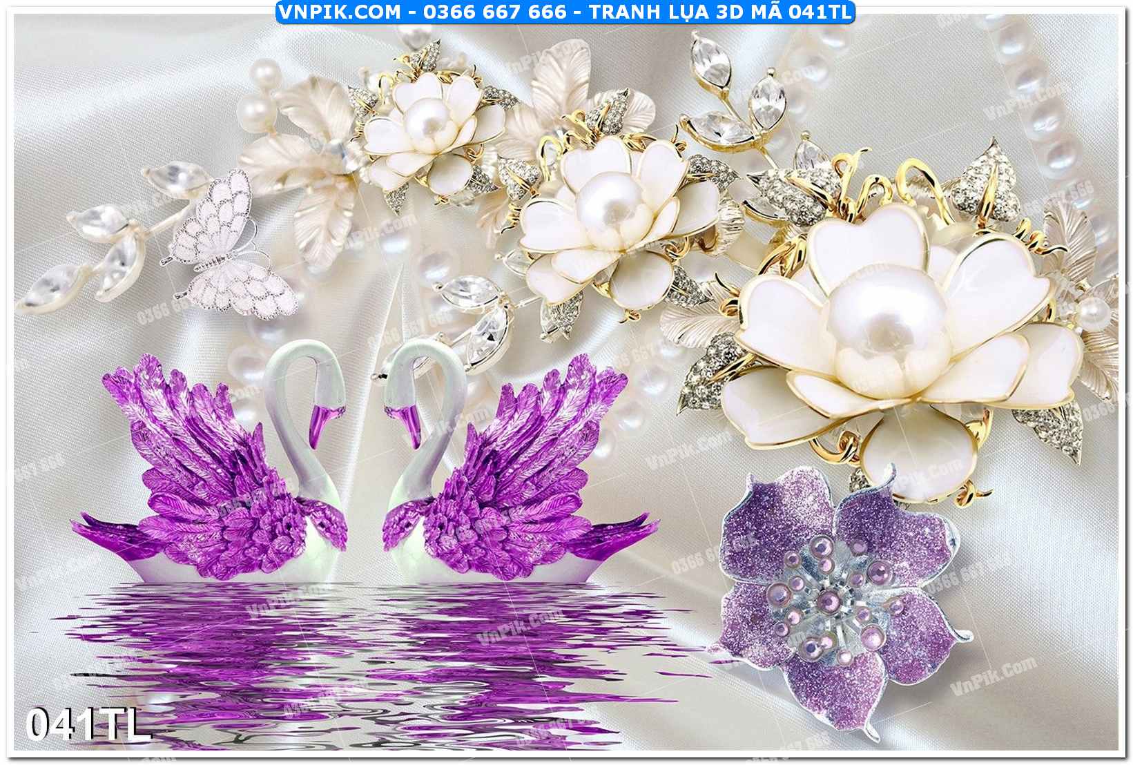 Tranh lụa 3D – Tranh trang trí dán tường 041TL