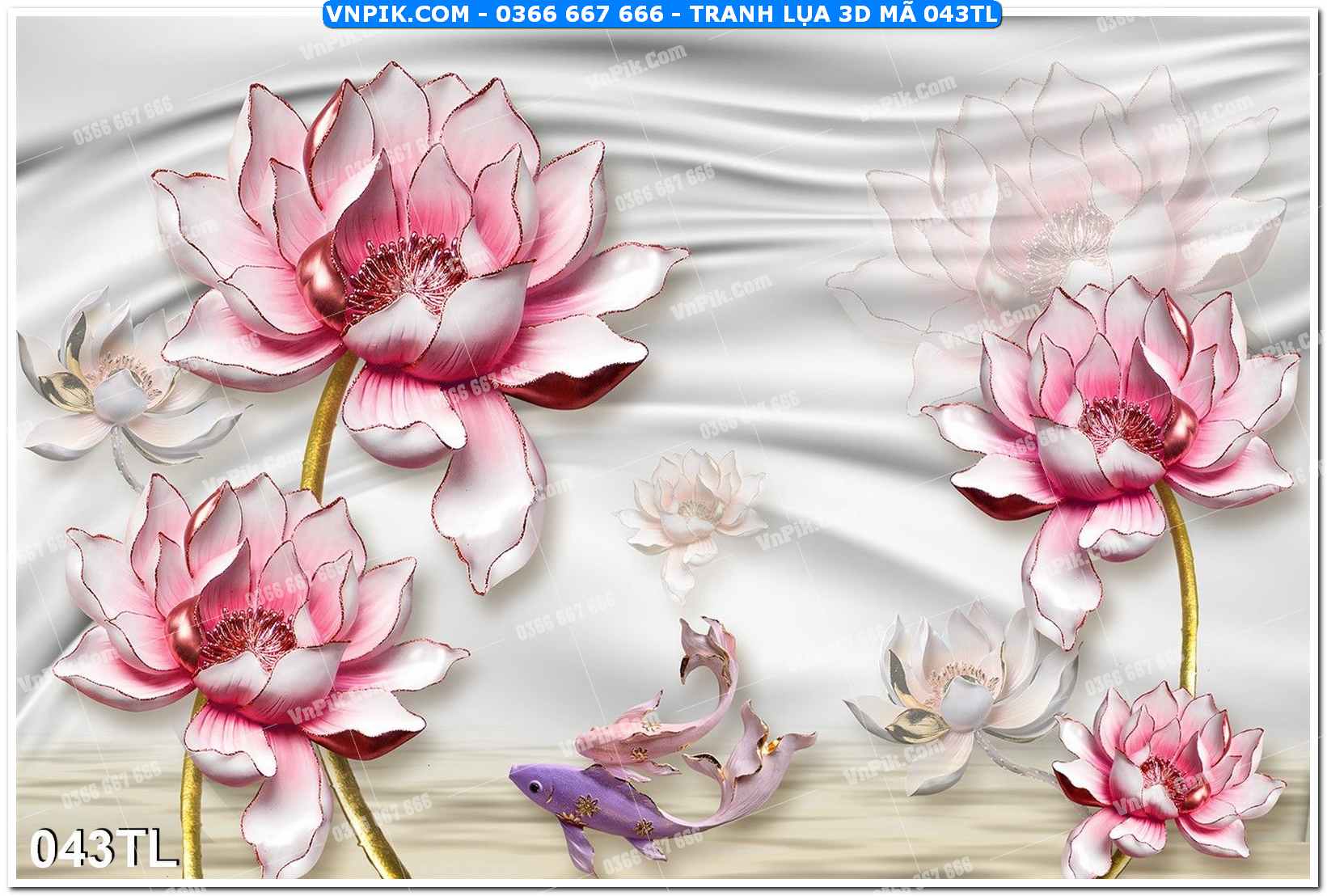 Tranh lụa 3D – Tranh trang trí dán tường 043TL