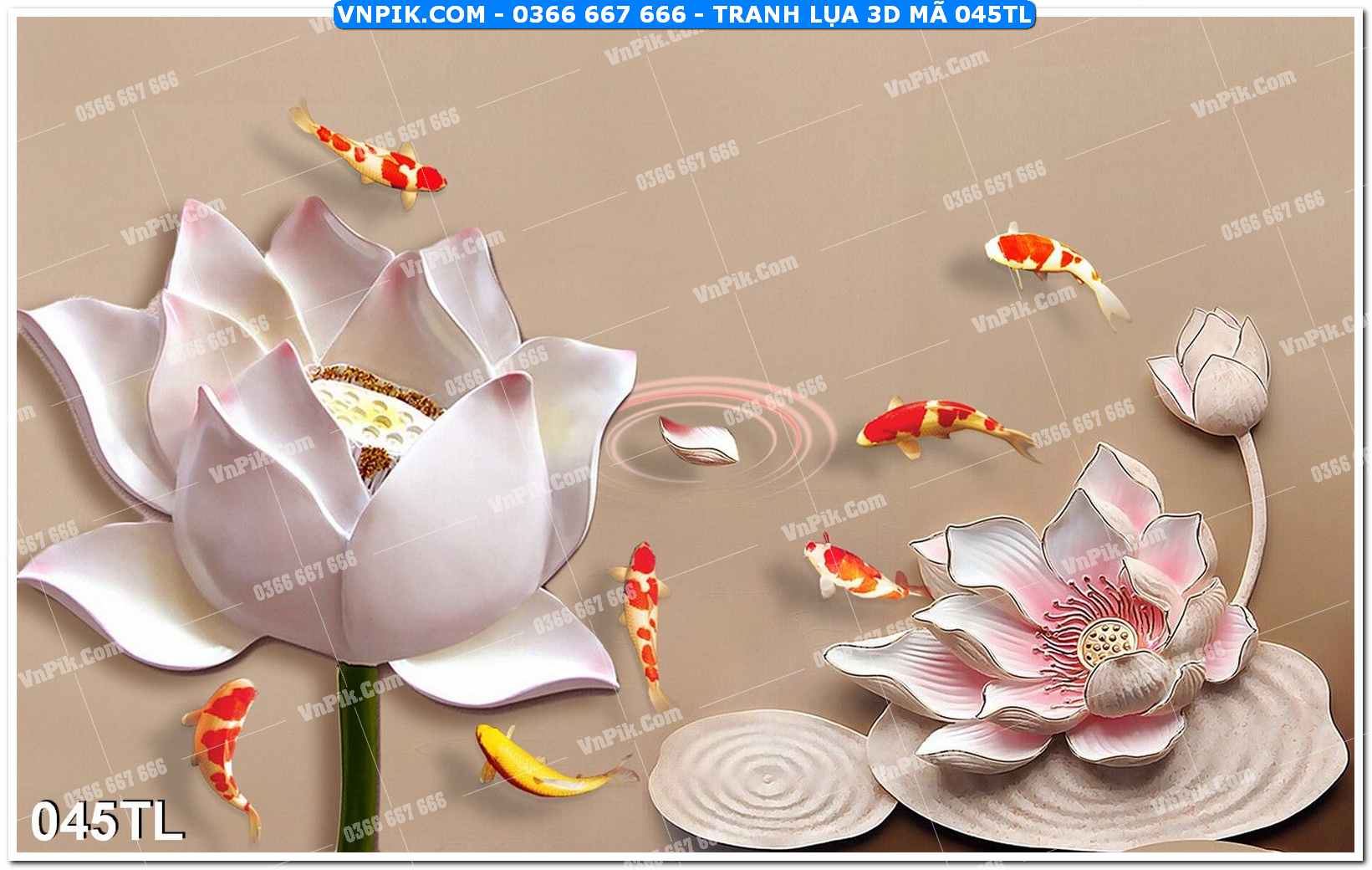Tranh lụa 3D – Tranh trang trí dán tường 045TL