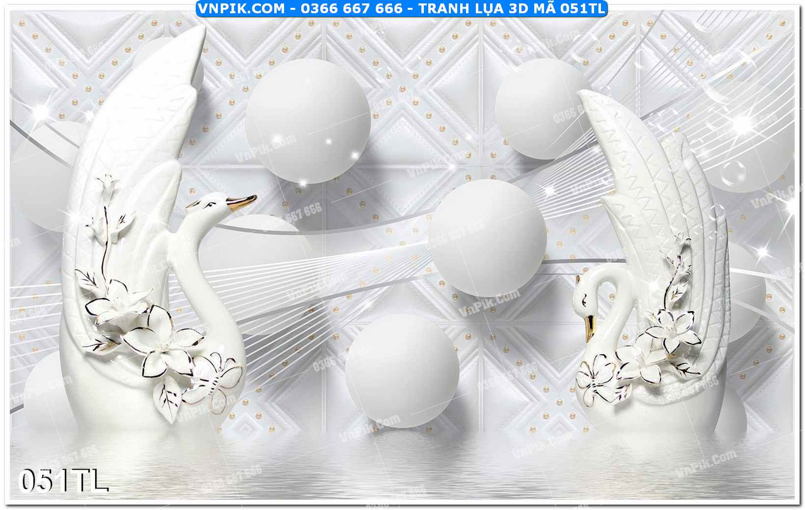 Tranh lụa 3D – Tranh trang trí dán tường 051TL