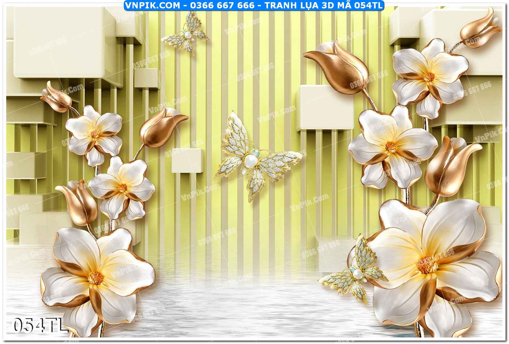 Tranh lụa 3D – Tranh trang trí dán tường 054TL