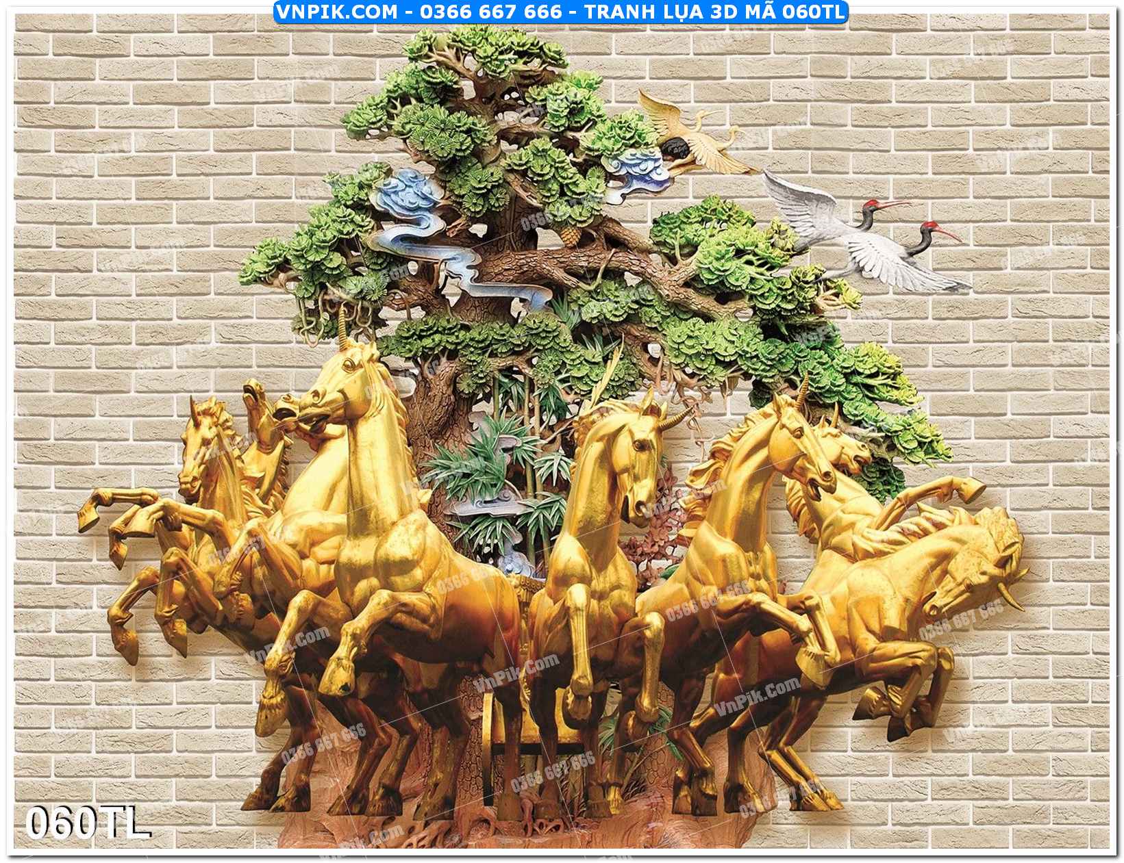 Tranh lụa 3D – Tranh trang trí dán tường 060TL