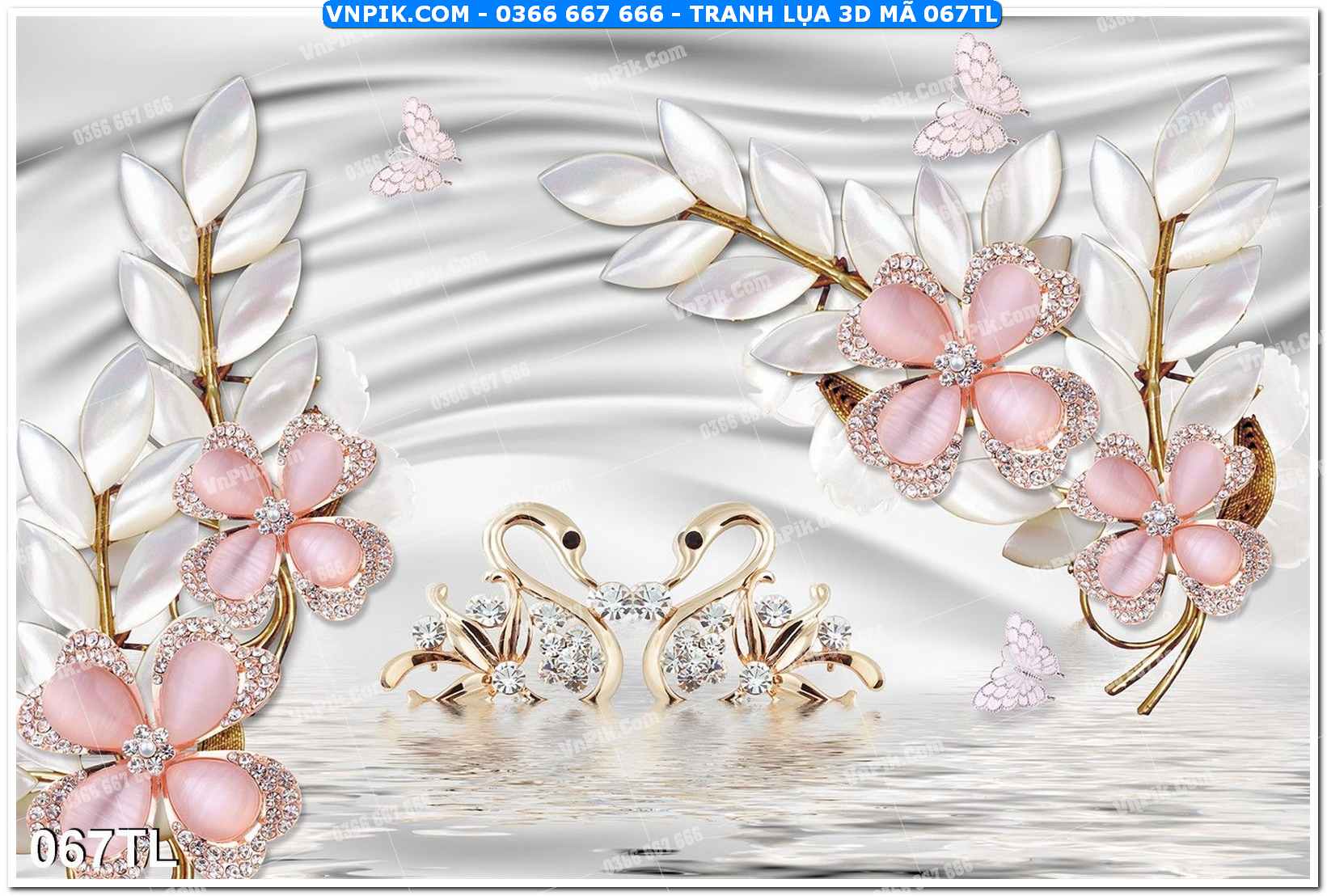 Tranh lụa 3D – Tranh trang trí dán tường 067TL