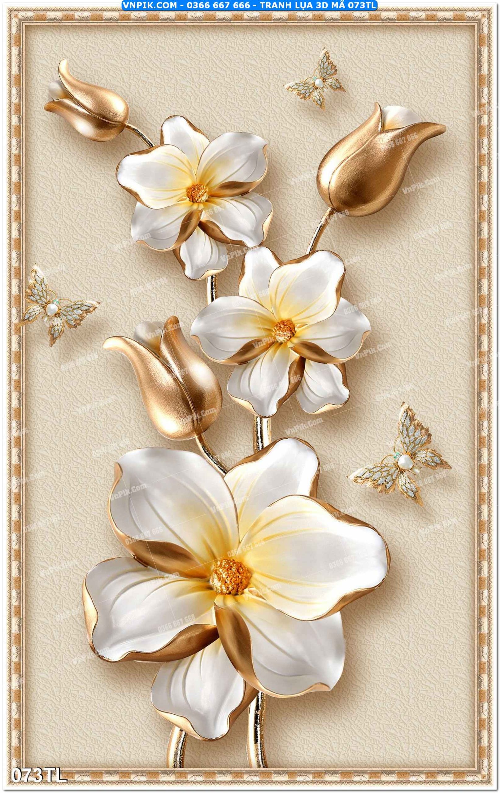Tranh lụa 3D – Tranh trang trí dán tường 073TL