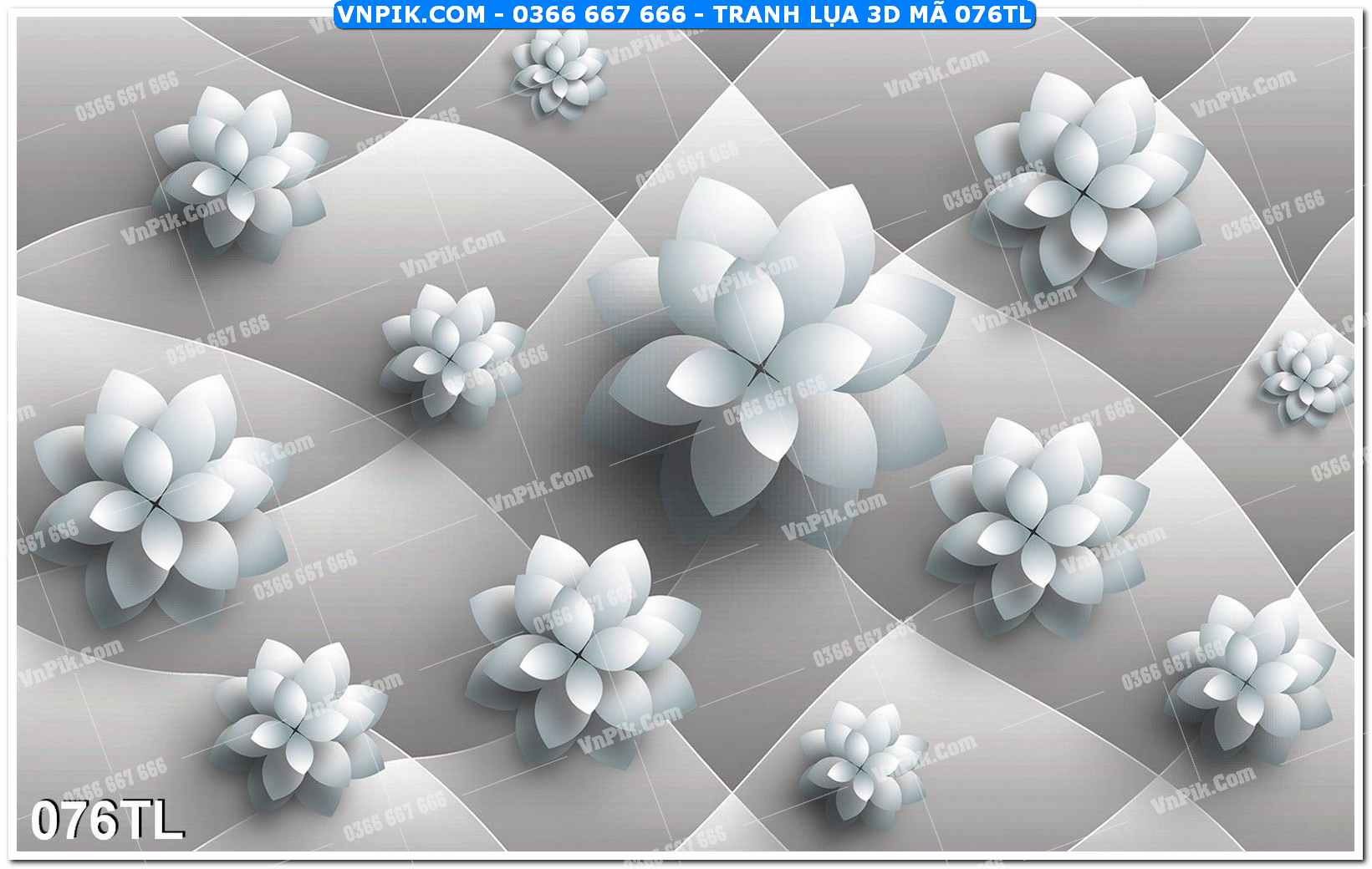 Tranh lụa 3D – Tranh trang trí dán tường 076TL