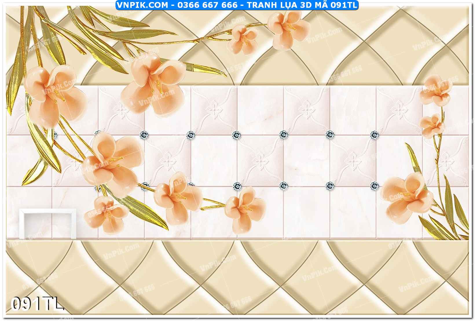 Tranh lụa 3D – Tranh trang trí dán tường 091TL