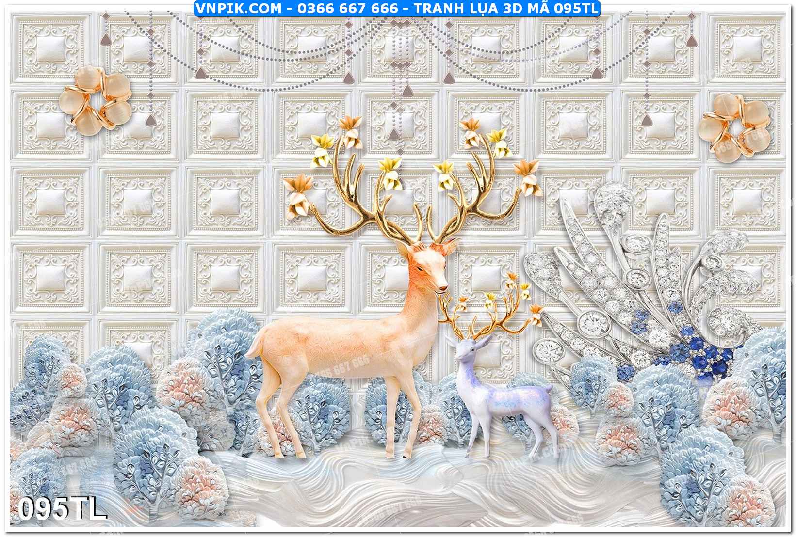 Tranh lụa 3D – Tranh trang trí dán tường 095TL