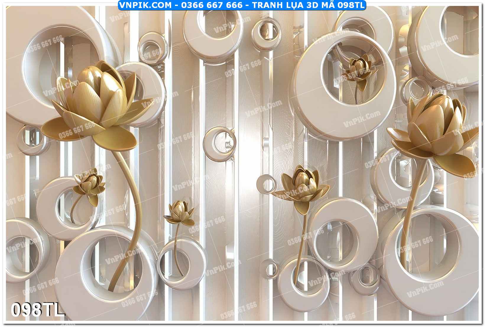 Tranh lụa 3D – Tranh trang trí dán tường 098TL