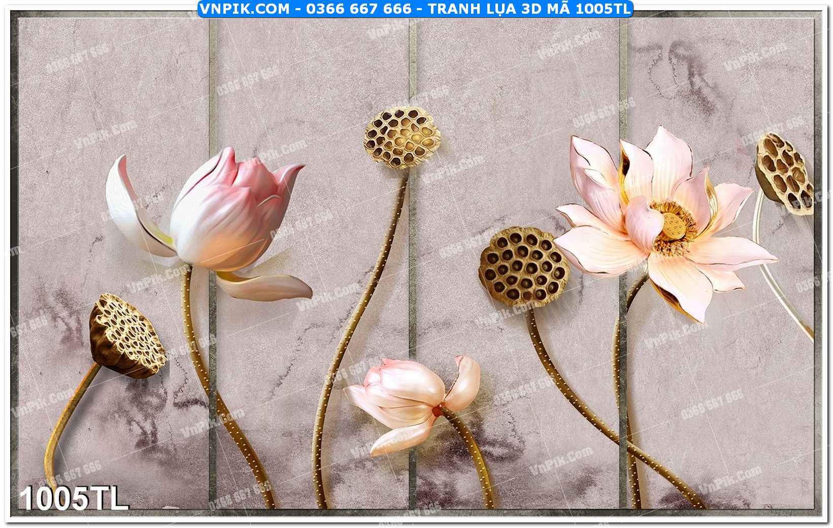 Tranh lụa 3D – Tranh trang trí dán tường 1005TL