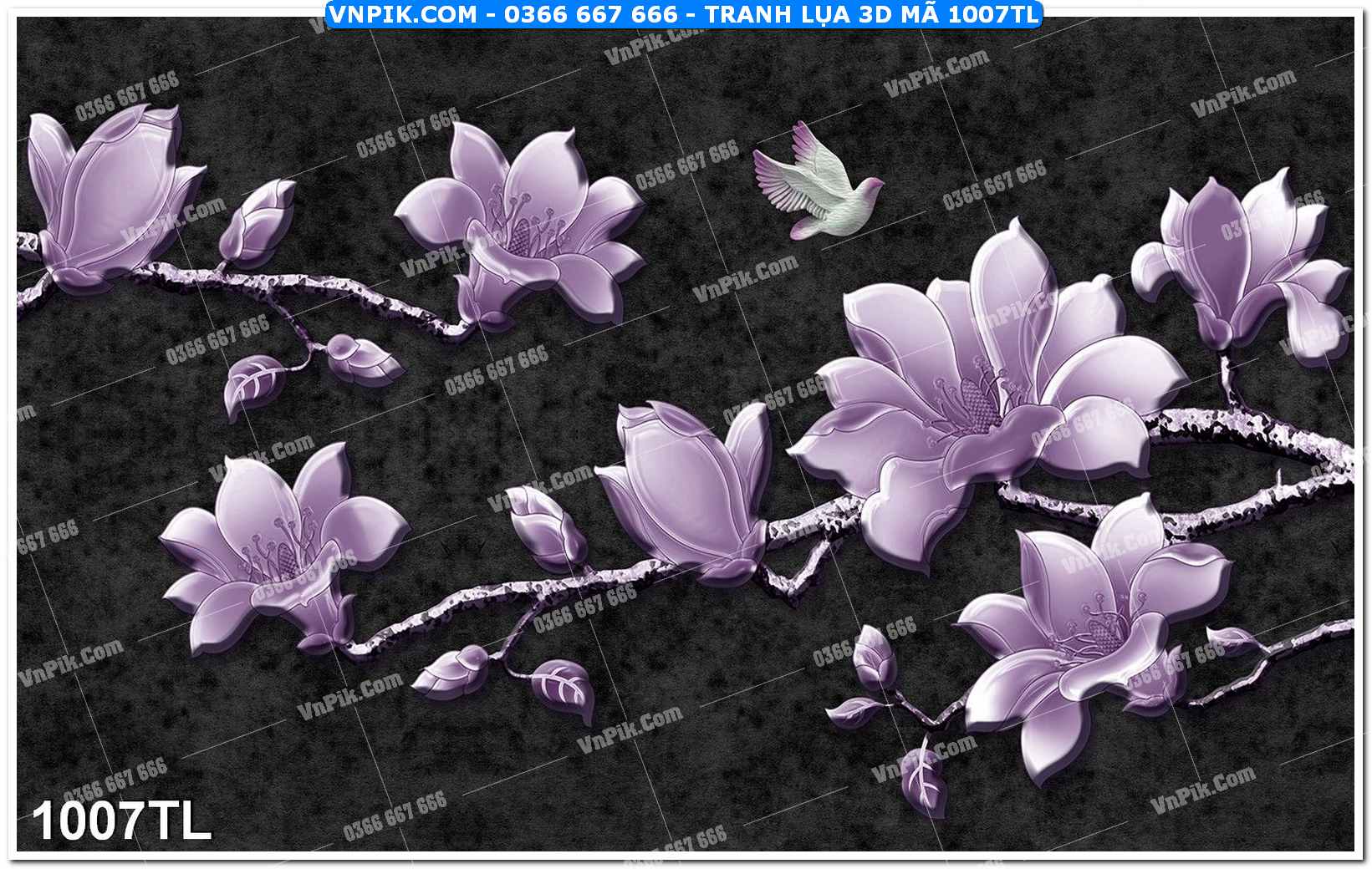 Tranh lụa 3D – Tranh trang trí dán tường 1007TL