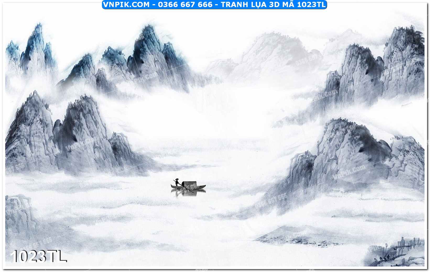 Tranh lụa 3D – Tranh trang trí dán tường 1023TL