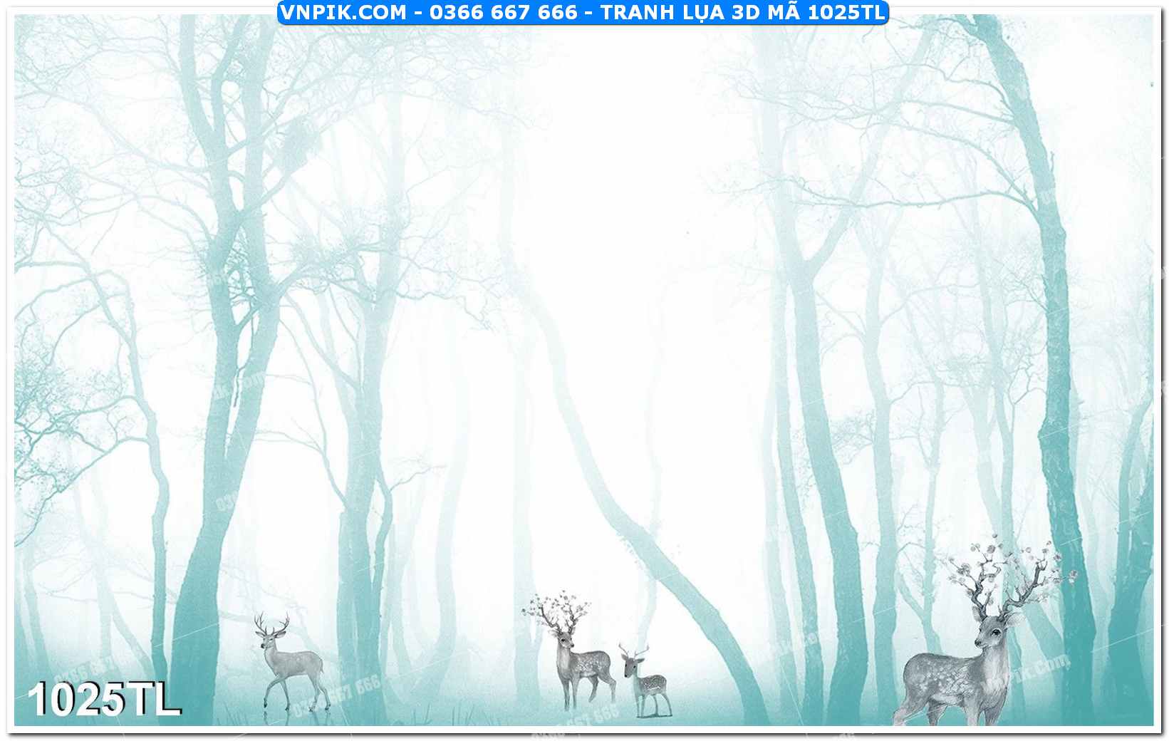 Tranh lụa 3D – Tranh trang trí dán tường 1025TL