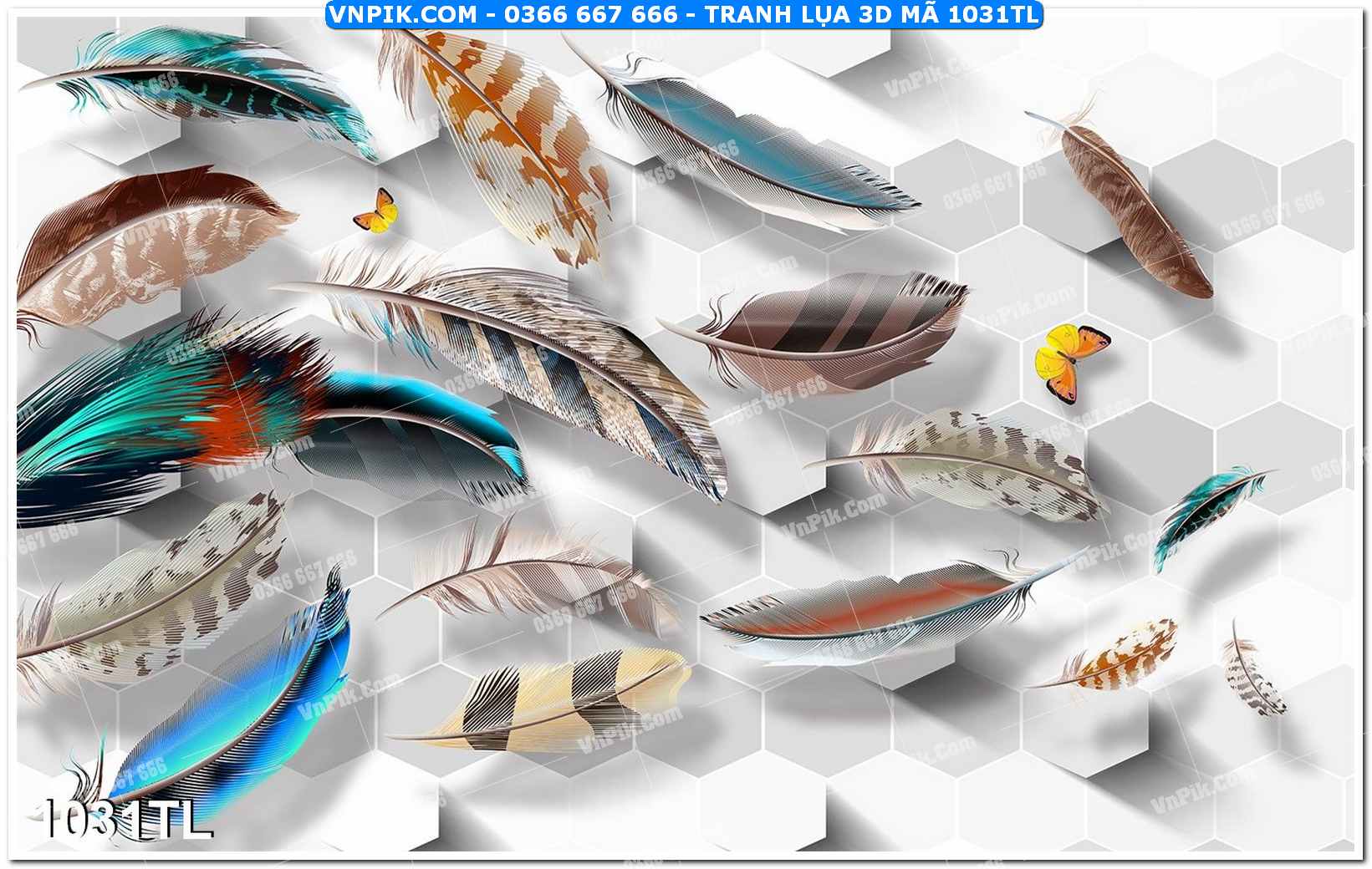 Tranh lụa 3D – Tranh trang trí dán tường 1031TL