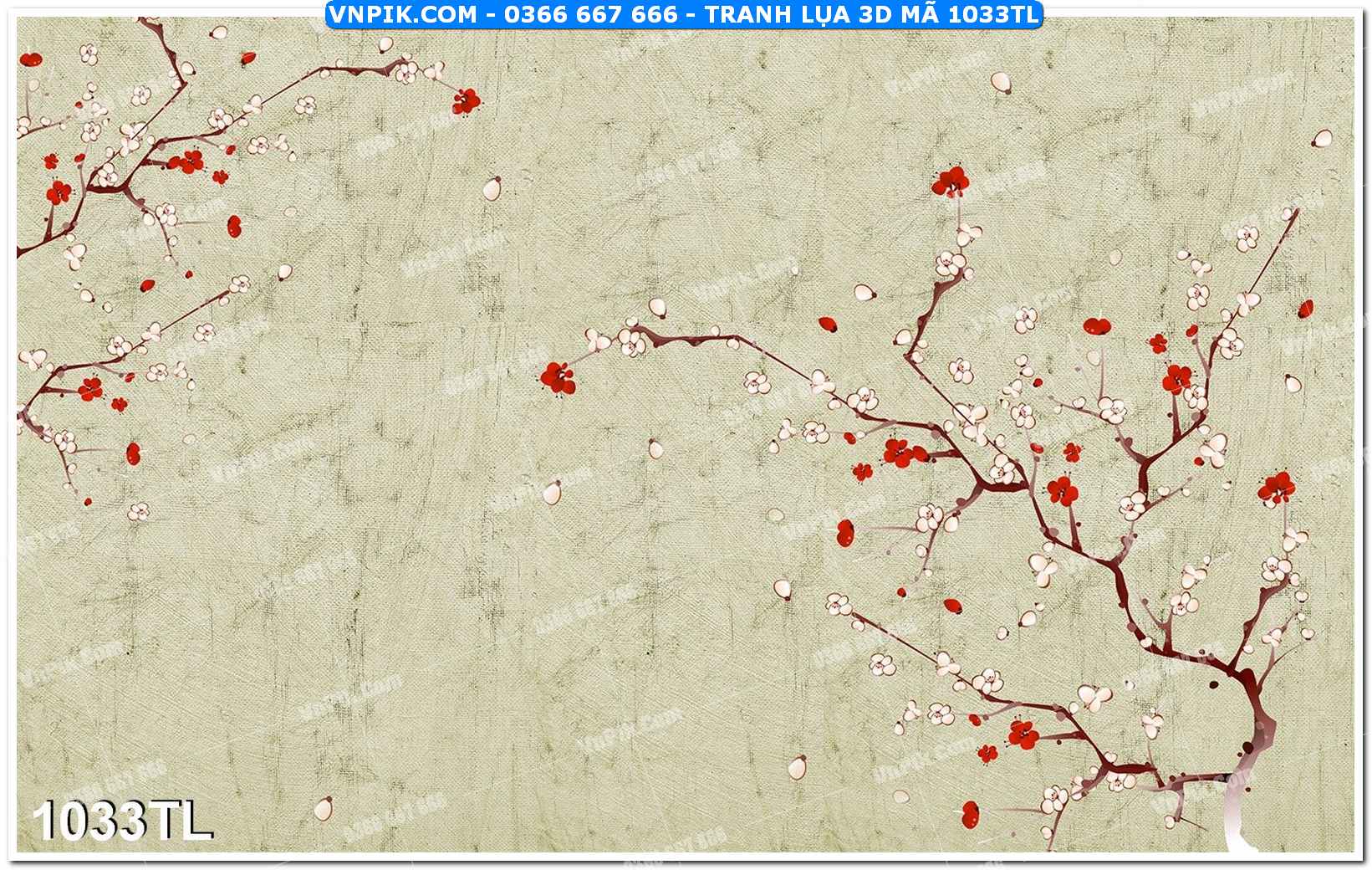 Tranh lụa 3D – Tranh trang trí dán tường 1033TL