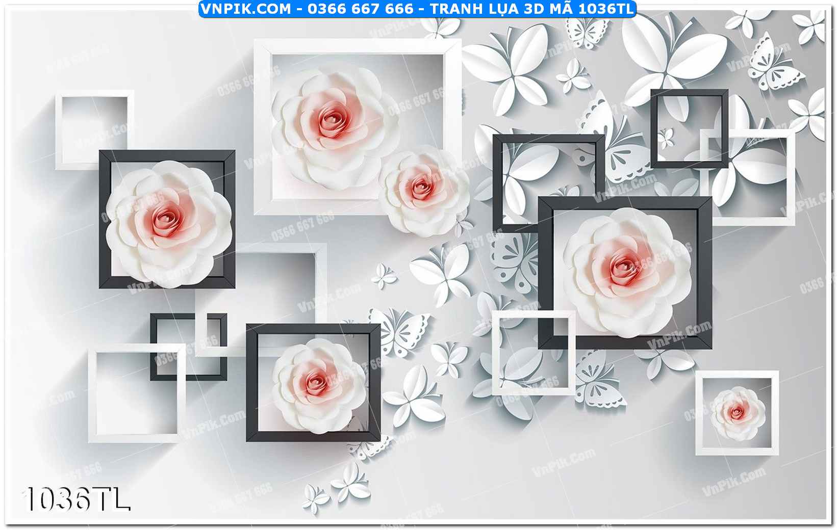 Tranh lụa 3D – Tranh trang trí dán tường 1036TL