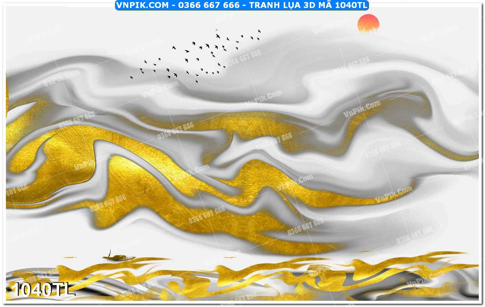 Tranh lụa 3D – Tranh trang trí dán tường 1040TL