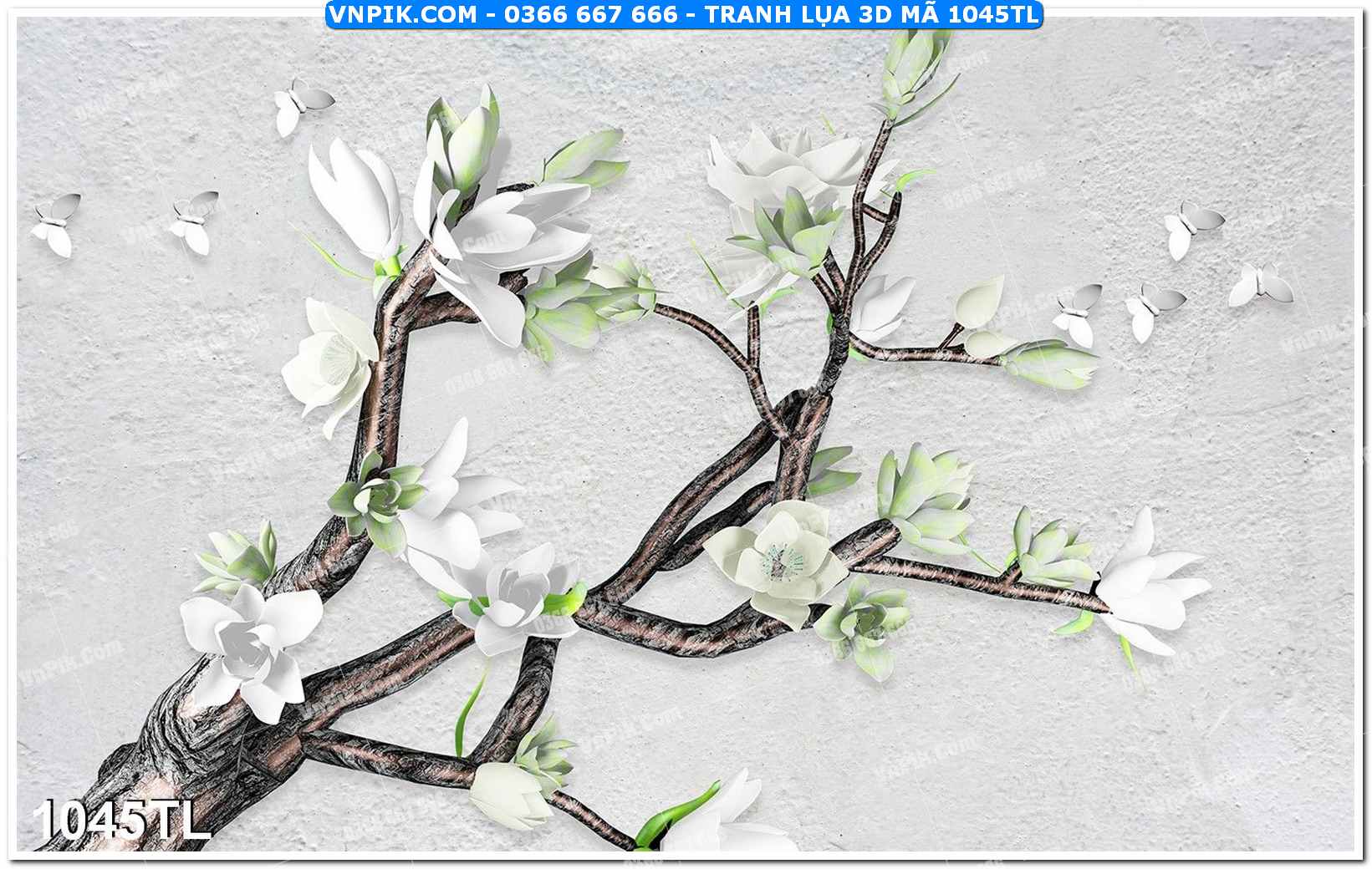 Tranh lụa 3D – Tranh trang trí dán tường 1045TL