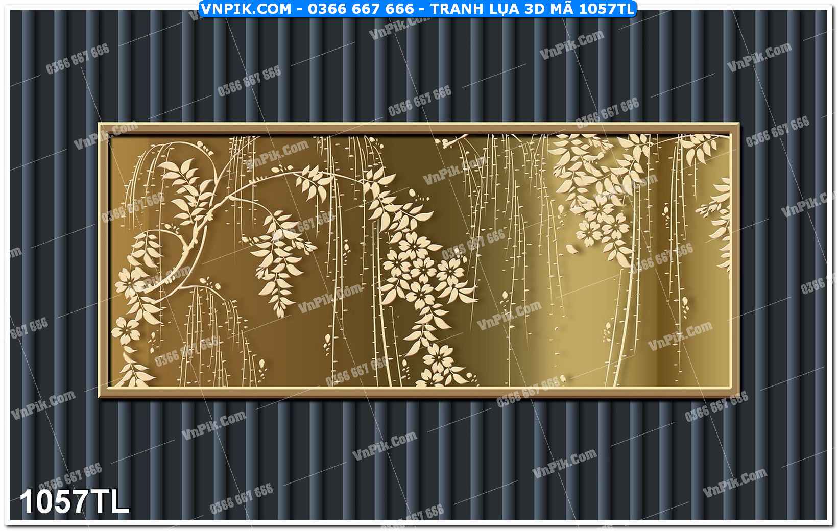 Tranh lụa 3D – Tranh trang trí dán tường 1057TL