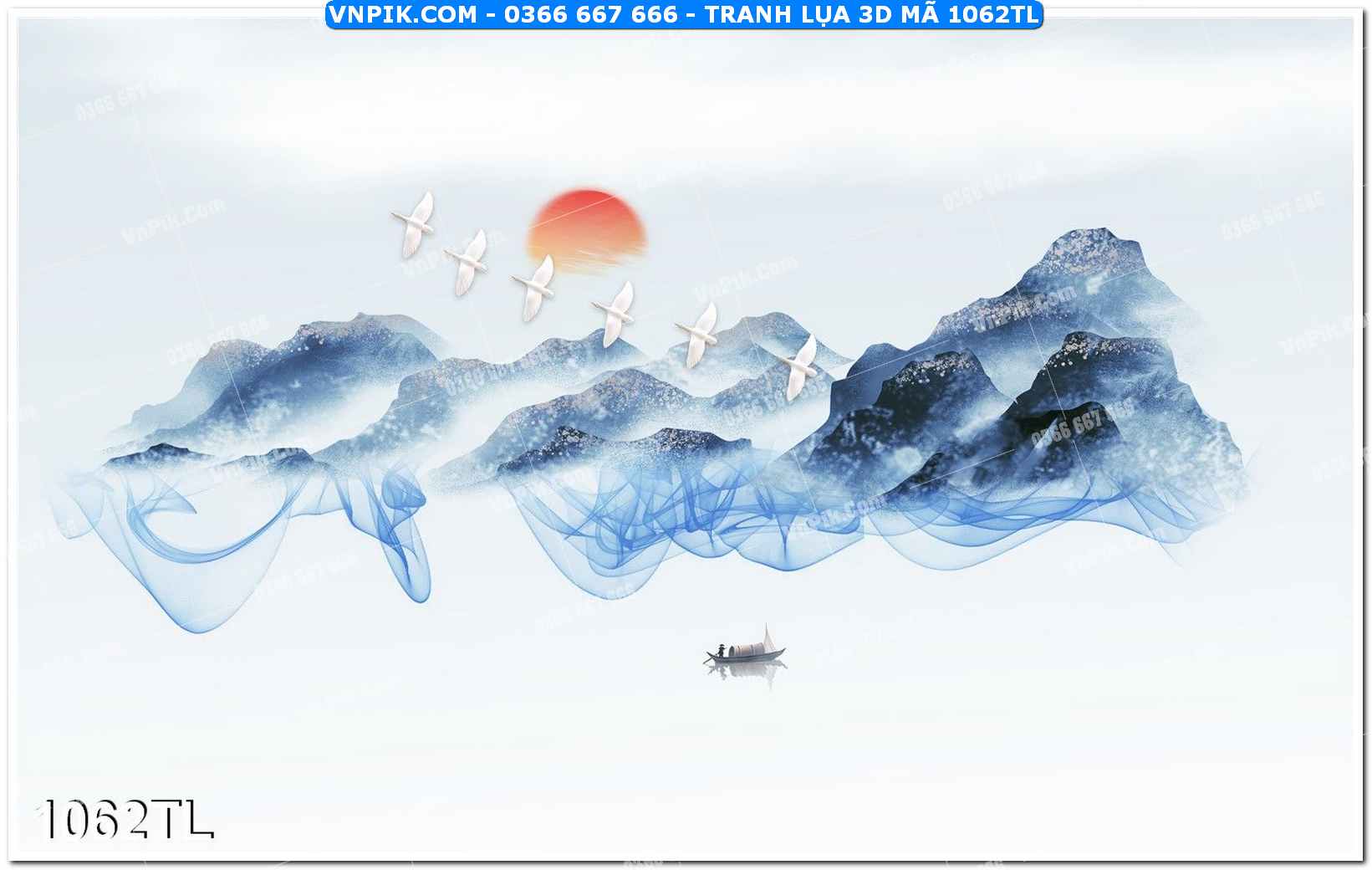 Tranh lụa 3D – Tranh trang trí dán tường 1062TL