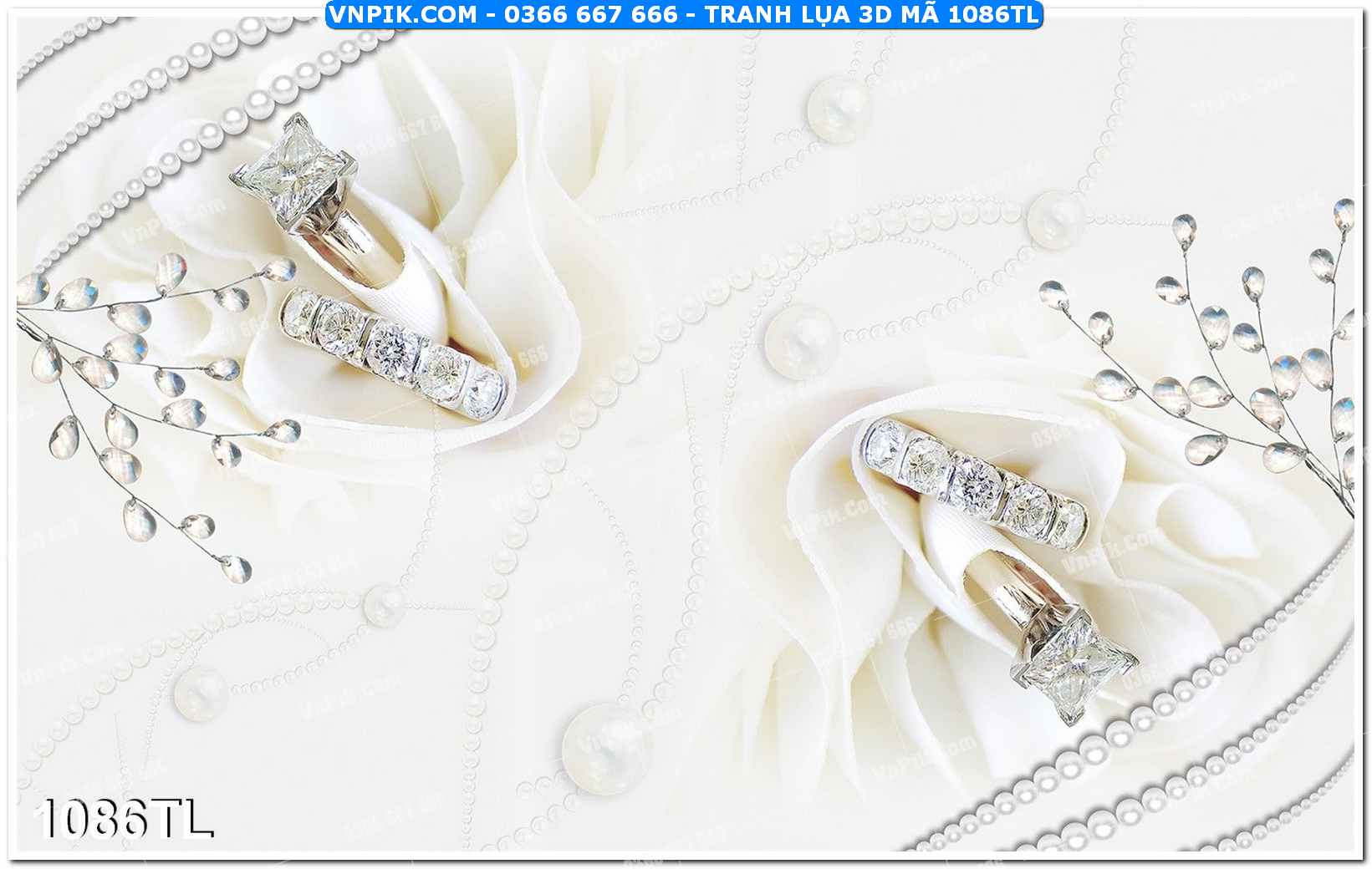 Tranh lụa 3D – Tranh trang trí dán tường 1086TL