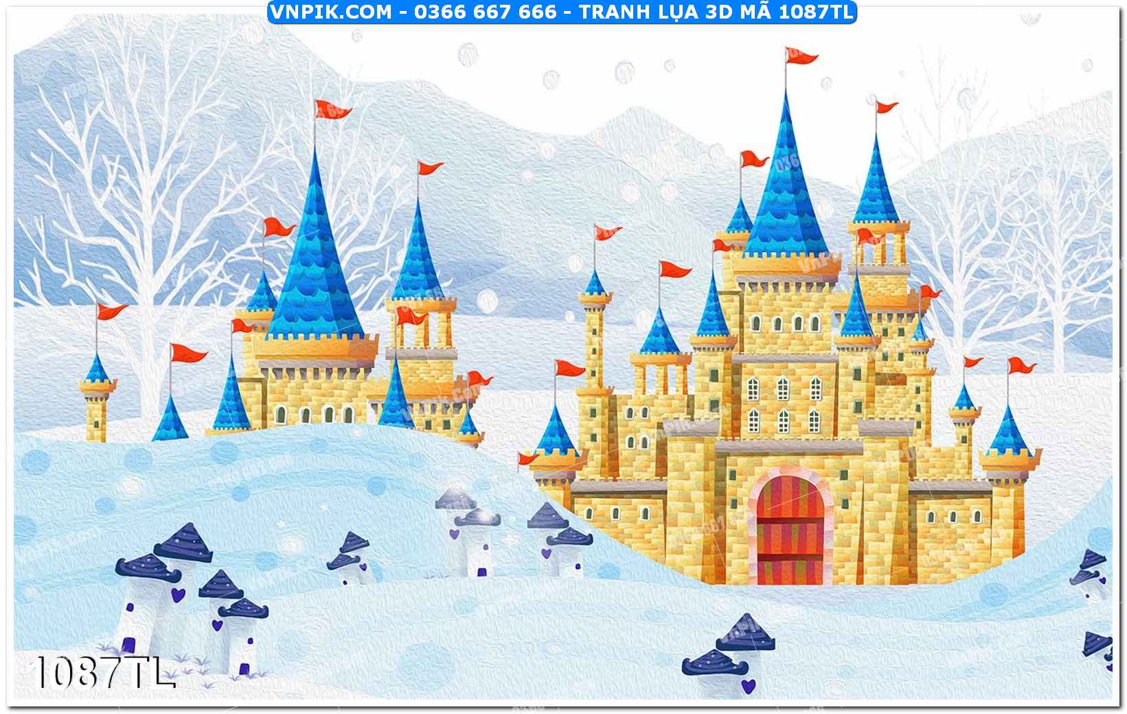 Tranh lụa 3D – Tranh trang trí dán tường 1087TL