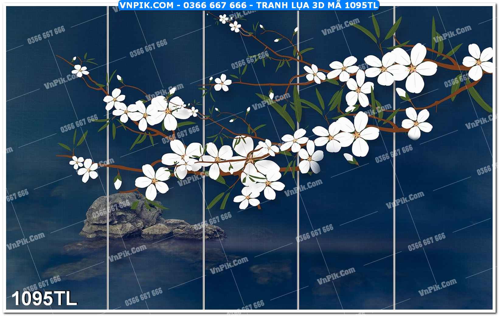 Tranh lụa 3D – Tranh trang trí dán tường 1095TL