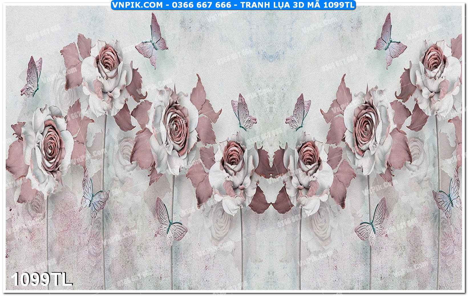 Tranh lụa 3D – Tranh trang trí dán tường 1099TL